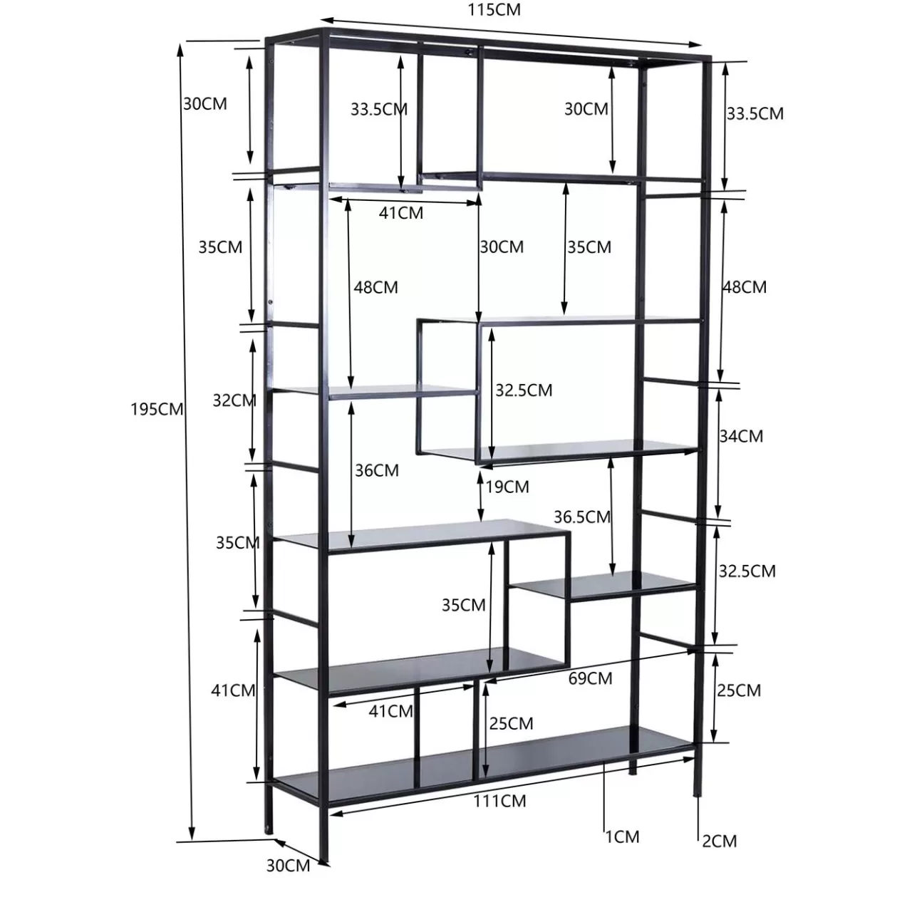 Etagere Loft Noir 115X195Cm*KARE Design Best