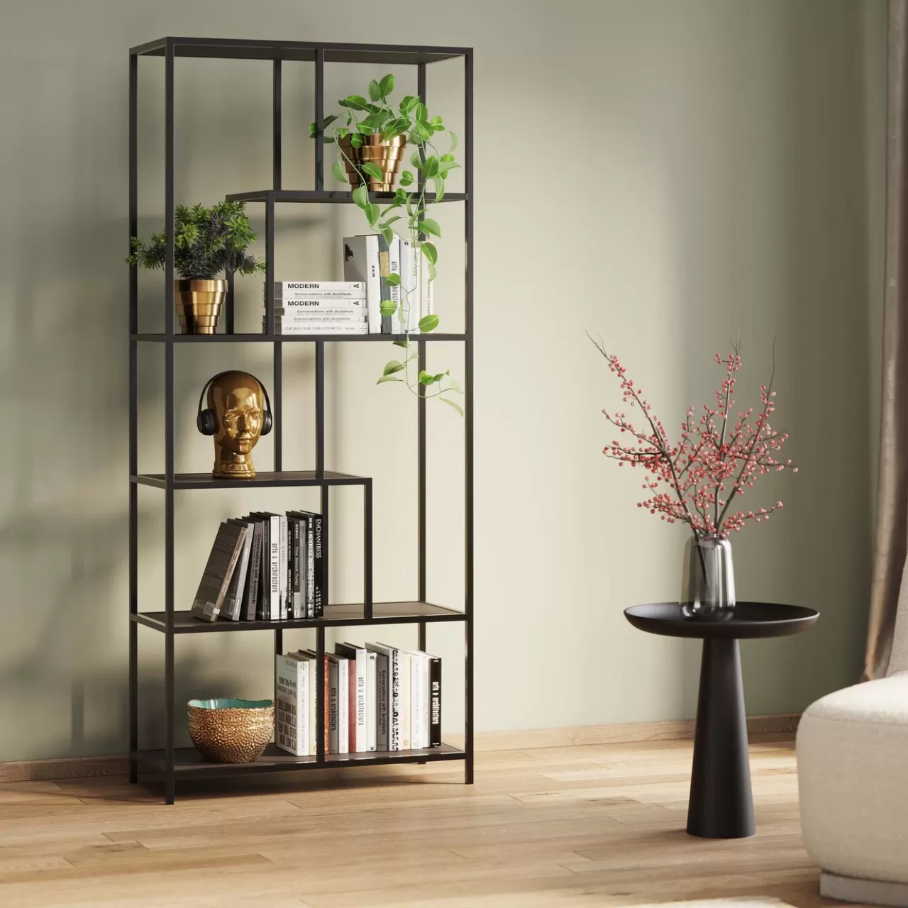 Etagere Loftie Noir 77X185Cm*KARE Design Fashion