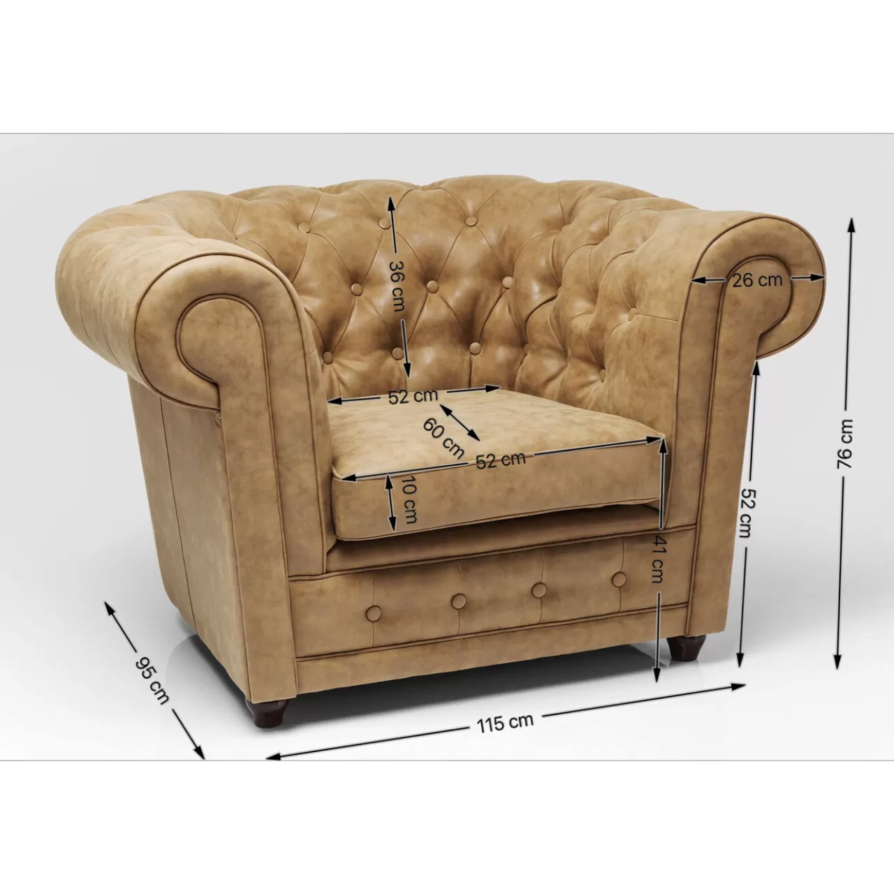 Fauteuil Cambridge Vintage Eco*KARE Design Fashion