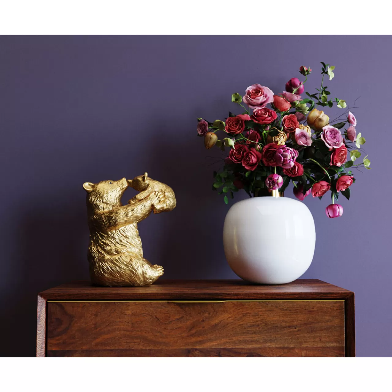 Figurine Décorative Bear Lucky Mom Dore 27*KARE Design Fashion