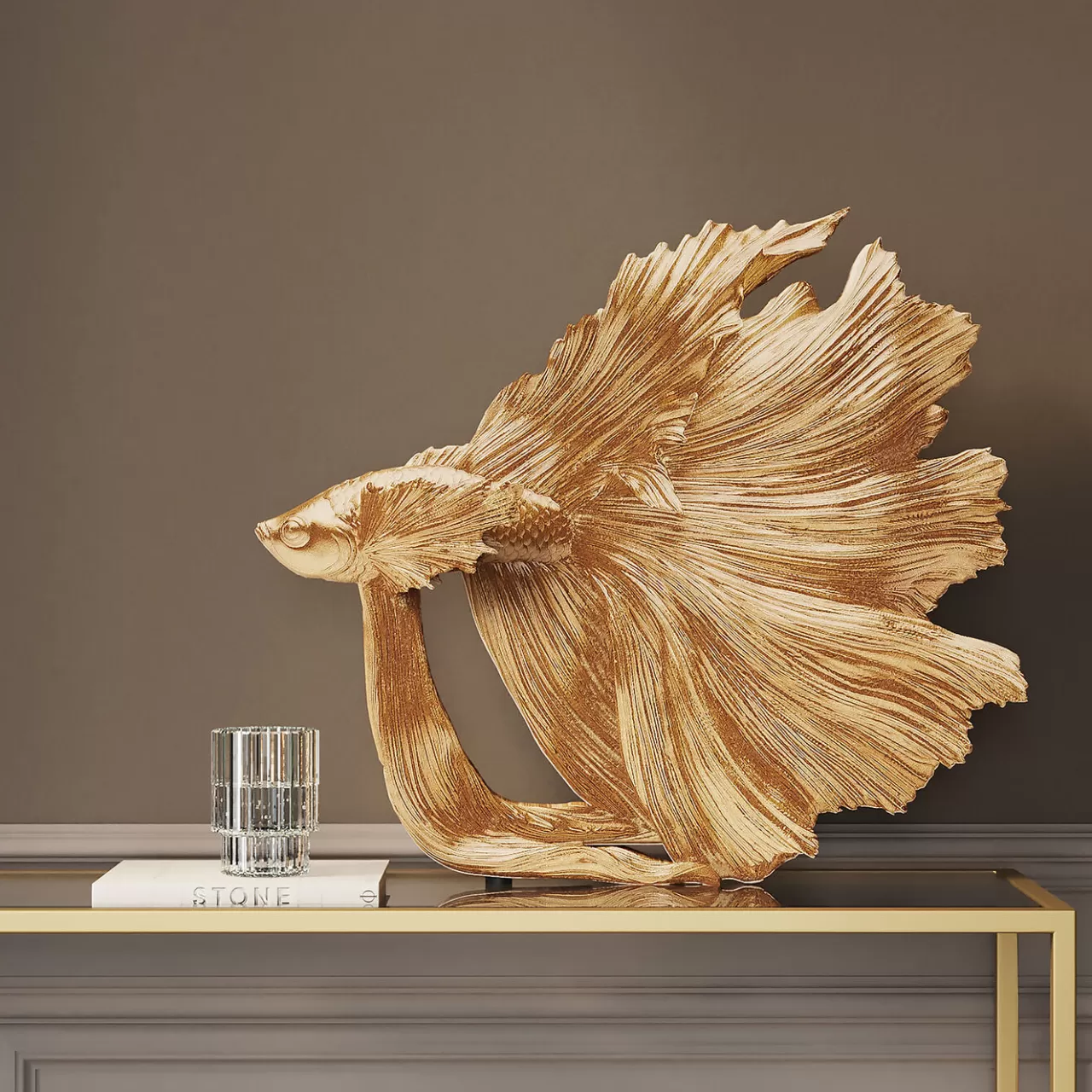 Figurine Décorative Betta Fish Dore Petit*KARE Design Best
