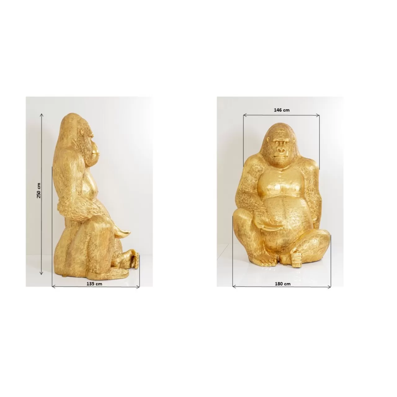 Figurine Décorative Gorilla Dore Xxl 249*KARE Design New