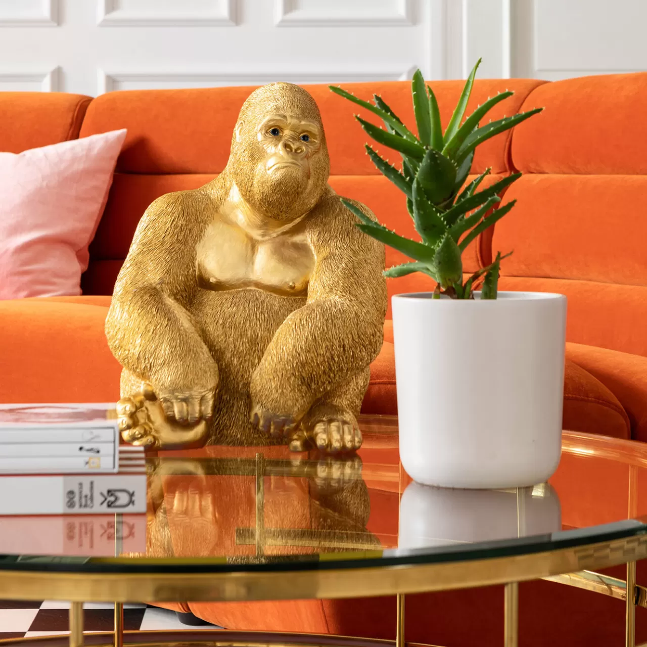 Figurine Décorative Monkey Gorilla Side Dore 39Cm*KARE Design Best Sale