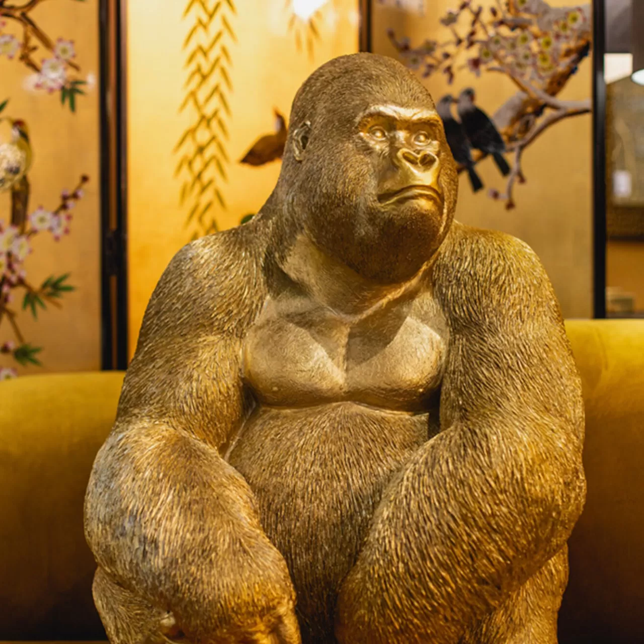 Figurine Décorative Monkey Gorilla Side Dore 76Cm*KARE Design Fashion