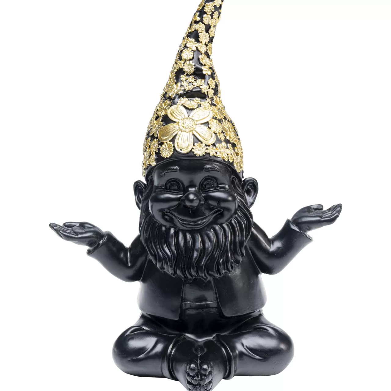 Figurine Décorative Nain Meditation Noir-Dore 19Cm*KARE Design Best