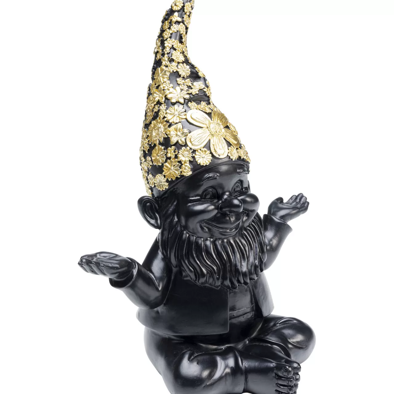 Figurine Décorative Nain Meditation Noir-Dore 19Cm*KARE Design Best