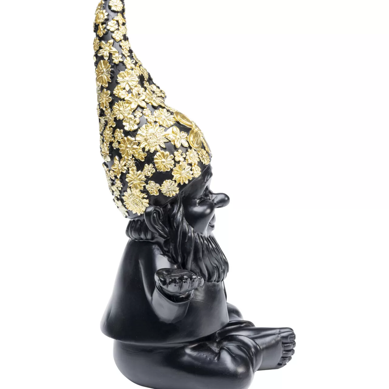 Figurine Décorative Nain Meditation Noir-Dore 19Cm*KARE Design Best