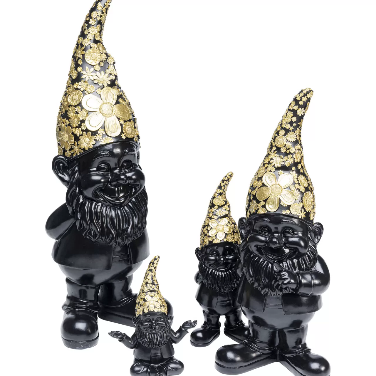 Figurine Décorative Nain Meditation Noir-Dore 19Cm*KARE Design Best