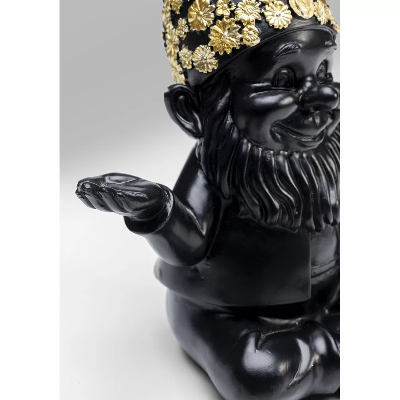 Figurine Décorative Nain Meditation Noir-Dore 19Cm*KARE Design Best