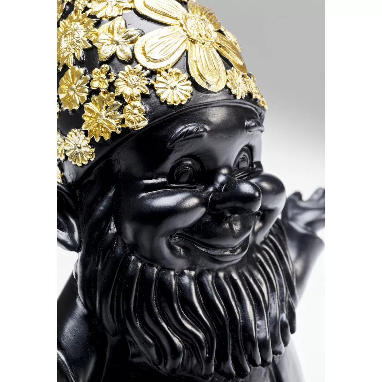 Figurine Décorative Nain Meditation Noir-Dore 19Cm*KARE Design Best