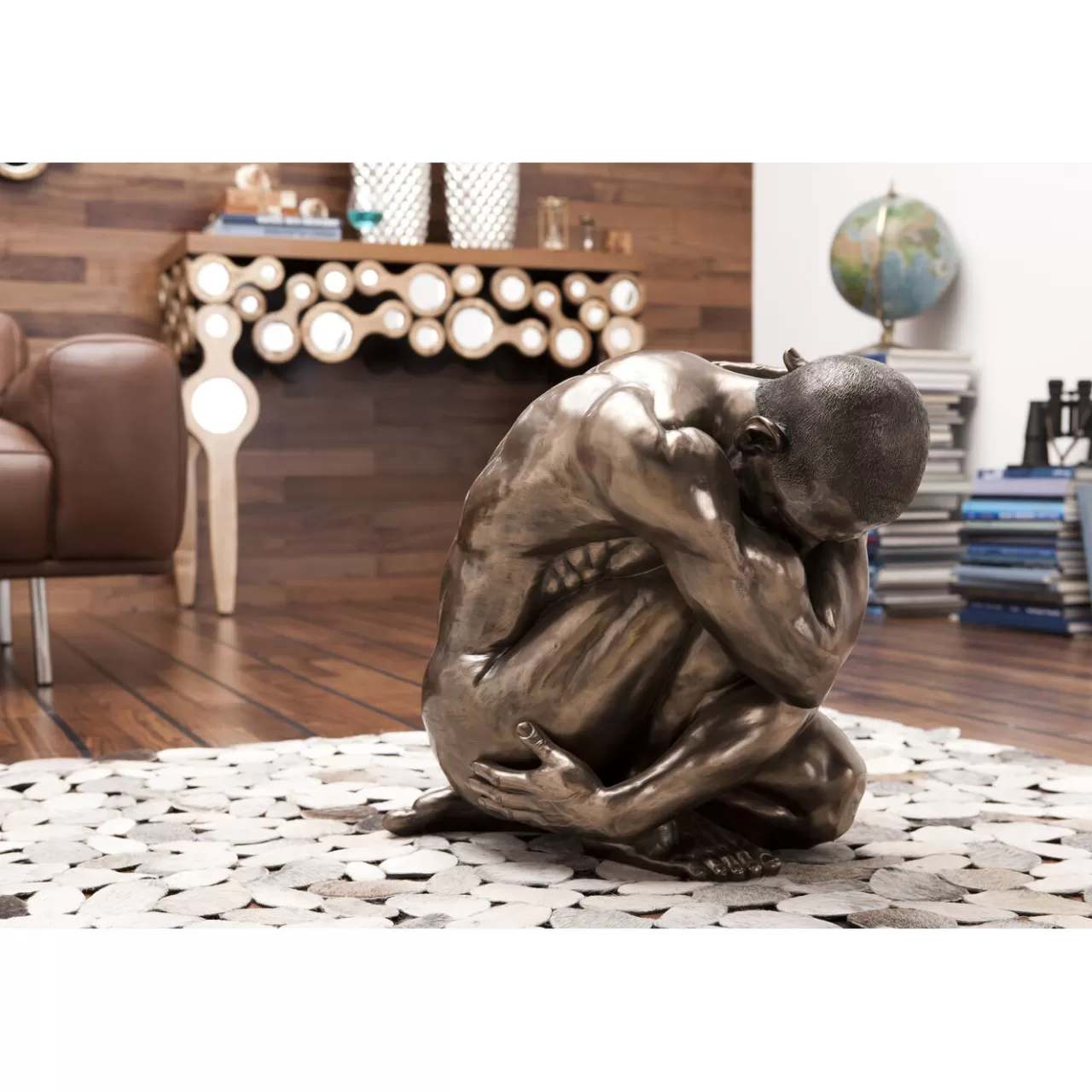 Figurine Décorative Nude Man Hug Bronze 54Cm*KARE Design Shop