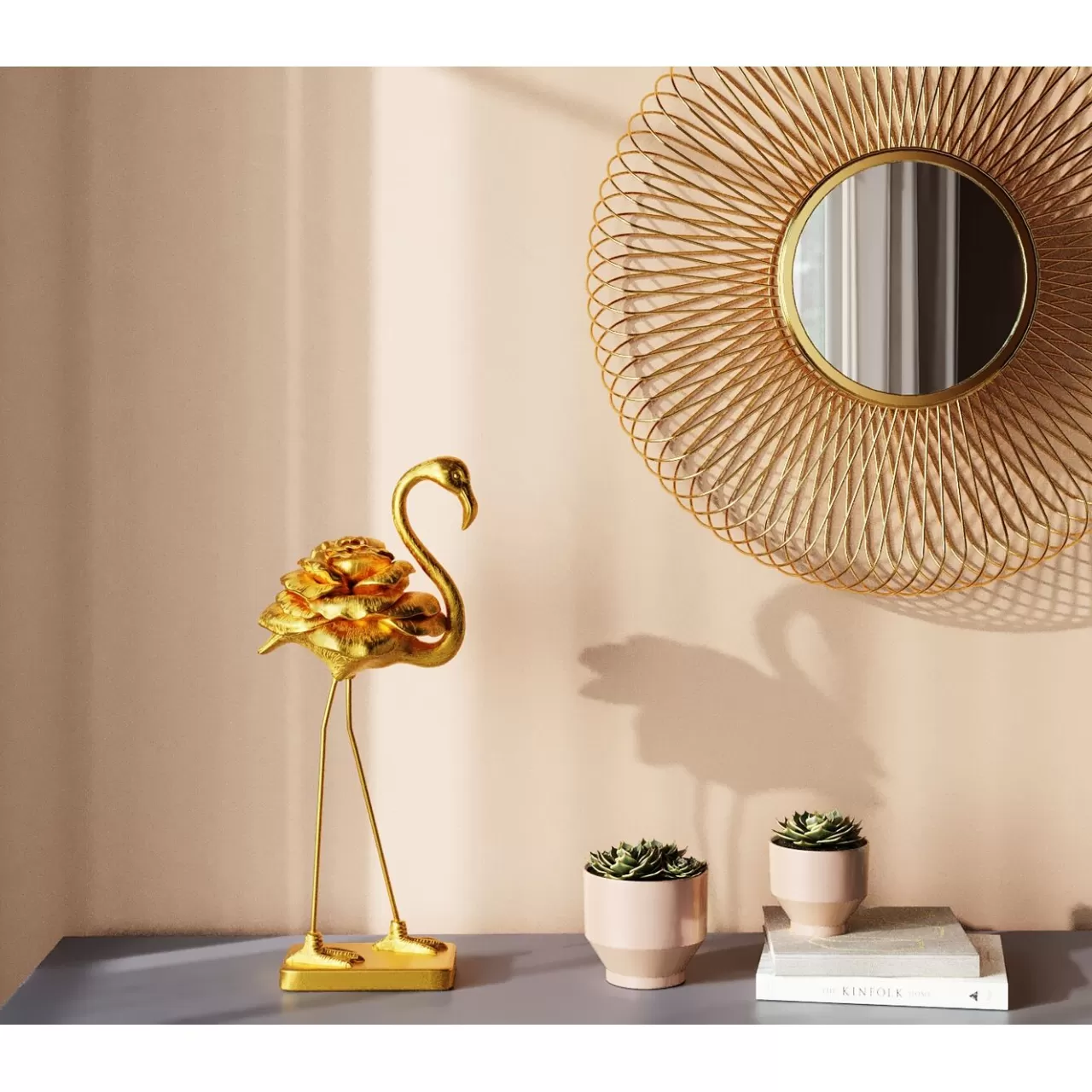 Figurine Décorative Rose Flamingo Dore 63Cm*KARE Design Shop