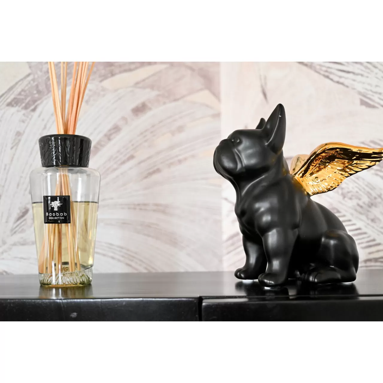 Figurine Décorative Sitting Angel Dog Dore-Noir*KARE Design Outlet