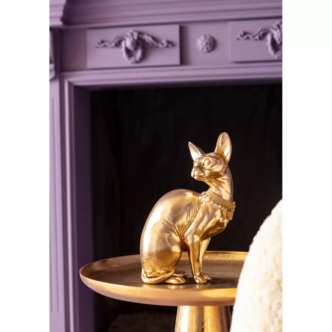 Figurine Décorative Sitting Cat Audrey Dore 27*KARE Design Online