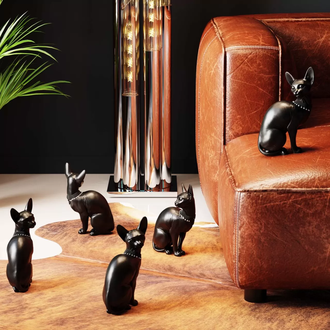 Figurine Décorative Sitting Cat Audrey Noir 27*KARE Design Cheap