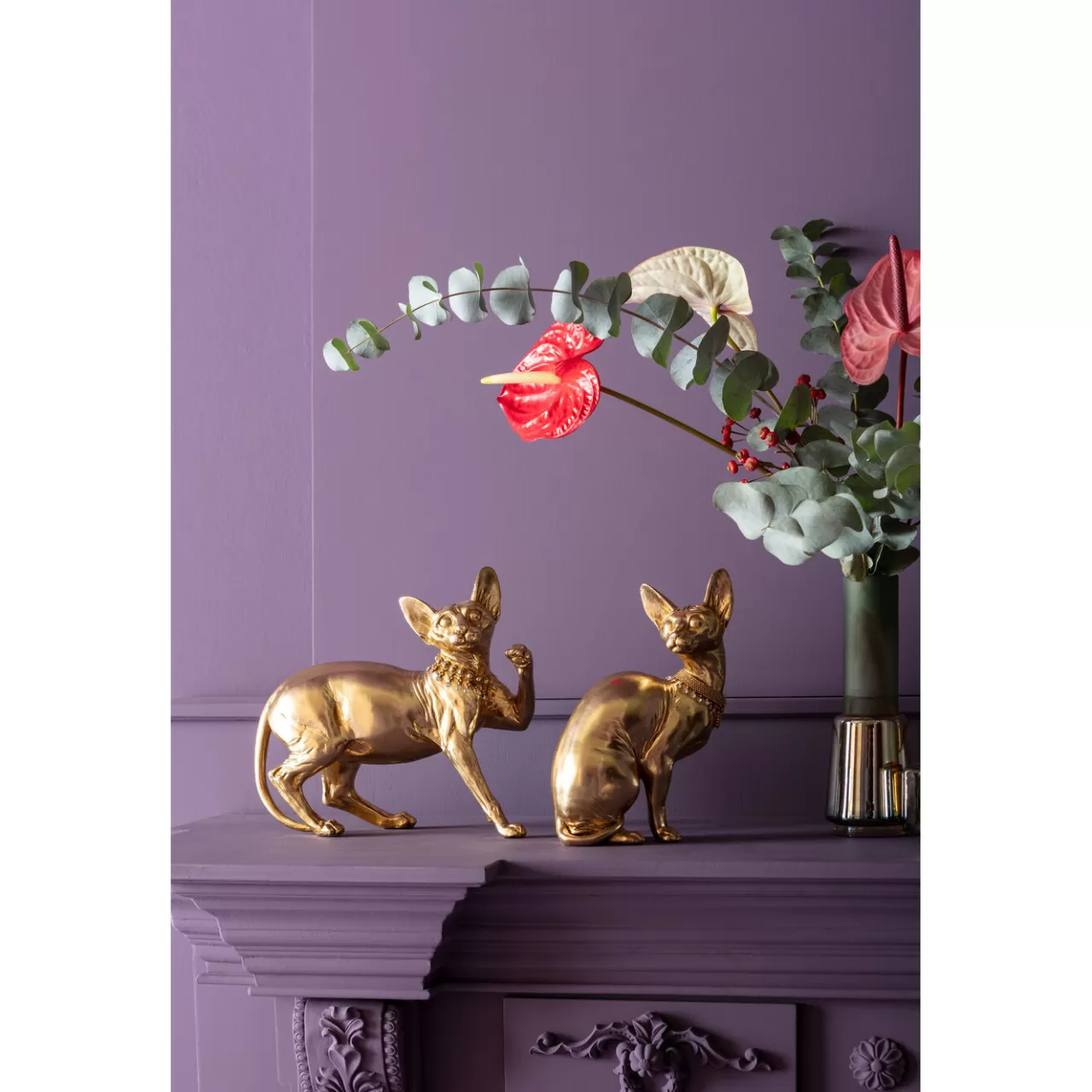 Figurine Décorative Standing Cat Audrey Dore 29*KARE Design New