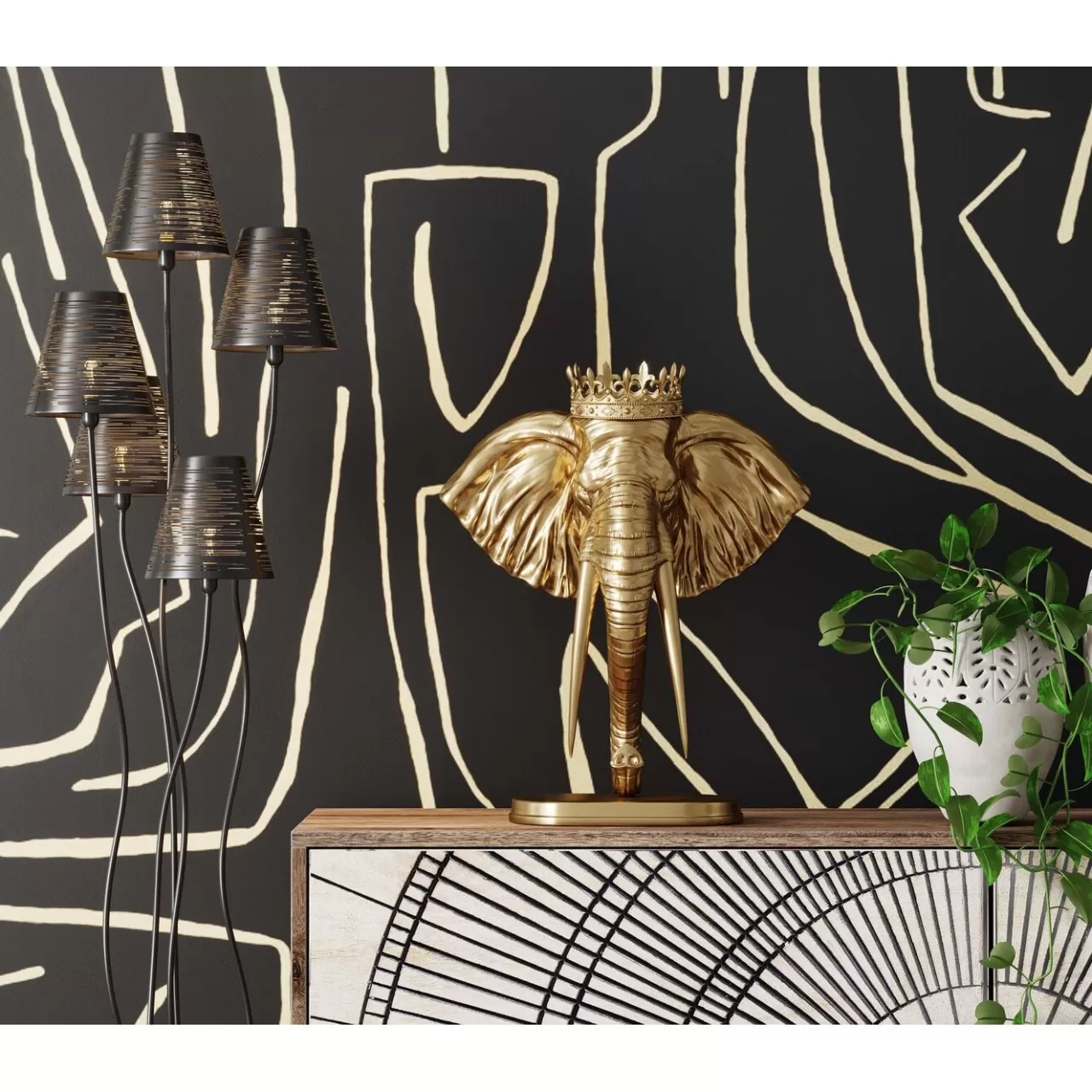 Objet Décoratif Elephant Royal Dore 57Cm*KARE Design Fashion