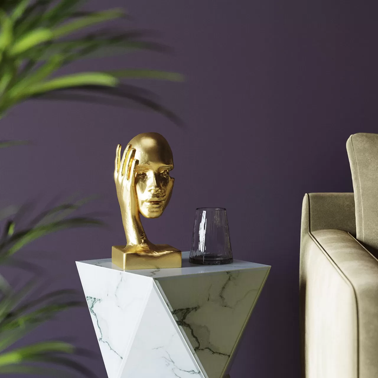 Objet Décoratif In My Mind Dore 30Cm*KARE Design Online