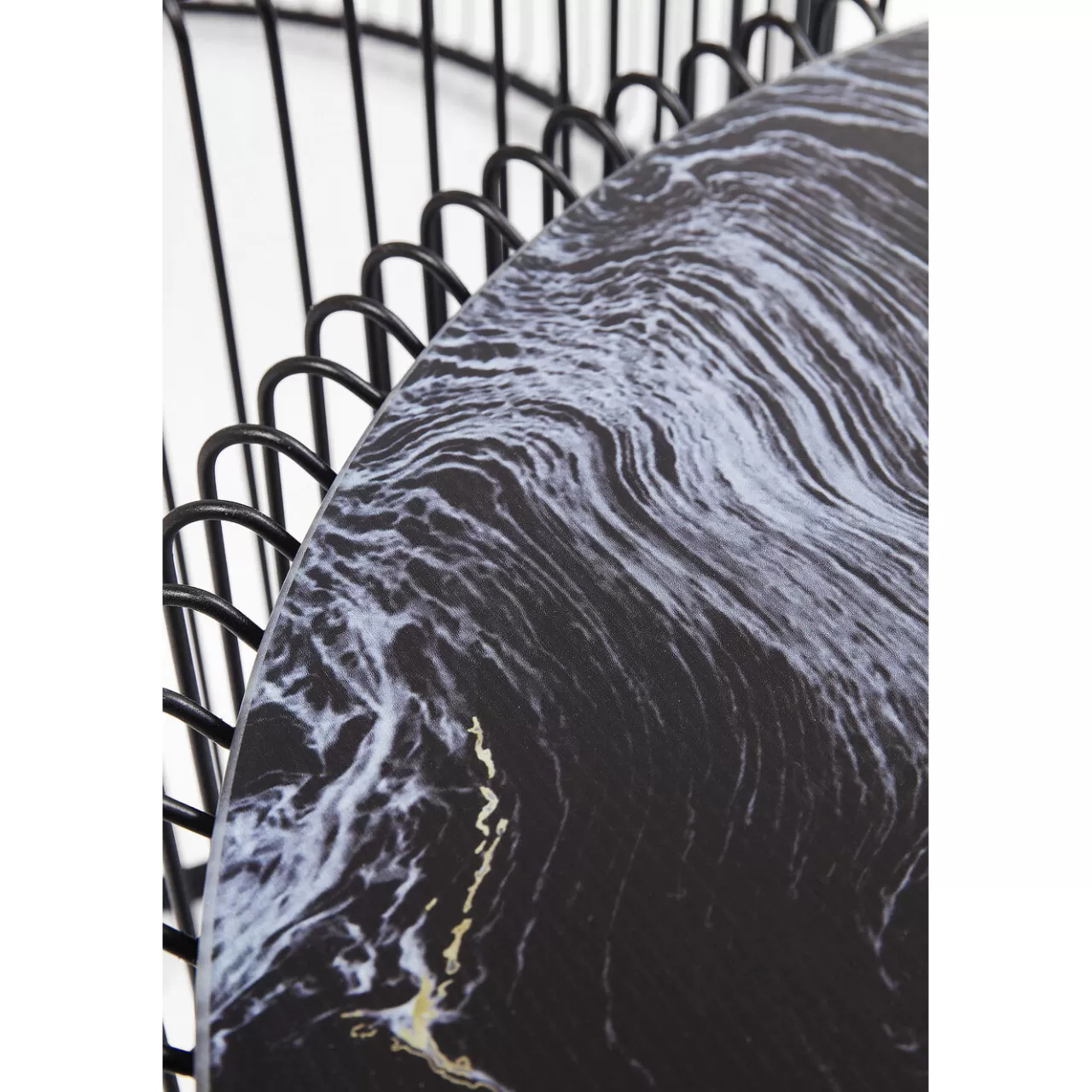 Table Basse Wire Noir/Verre Décor Marbre (2/Set)*KARE Design Store