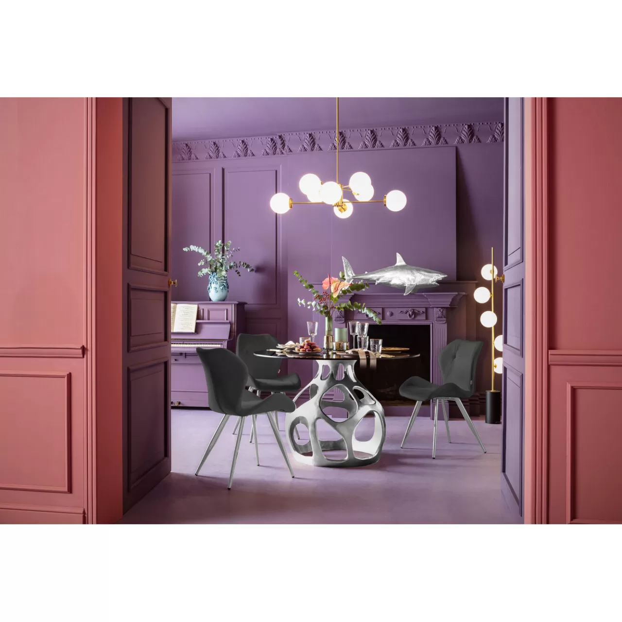 Table Volcano Argente O120Cm*KARE Design Fashion