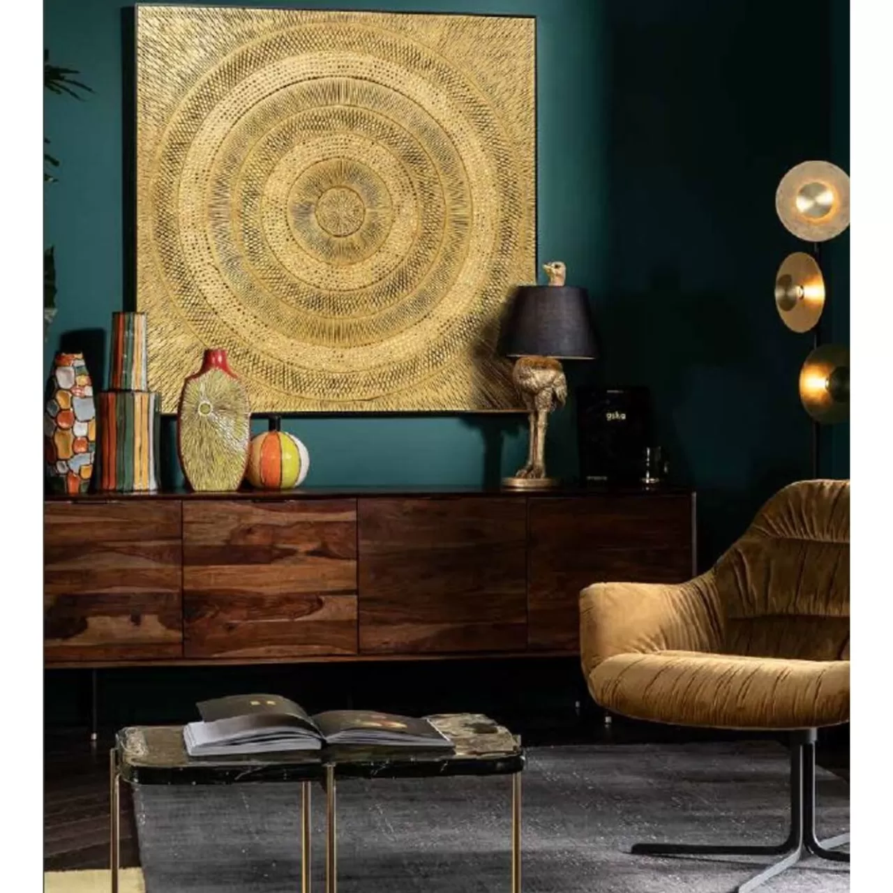 Tableau Décoratif Art Circle Dore 120X120*KARE Design Hot