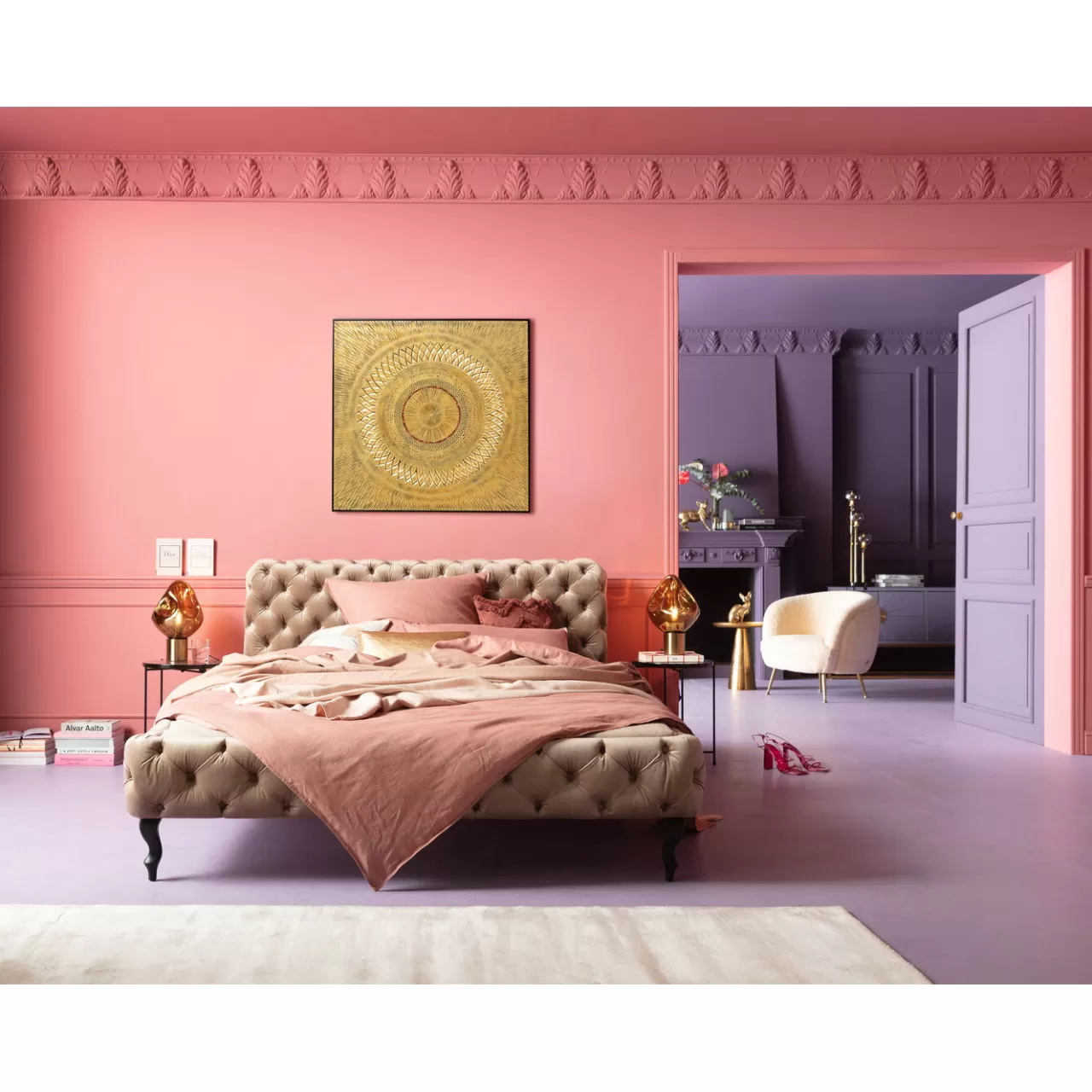 Tableau Décoratif Art Geometric Circle Dore 120X12*KARE Design Sale