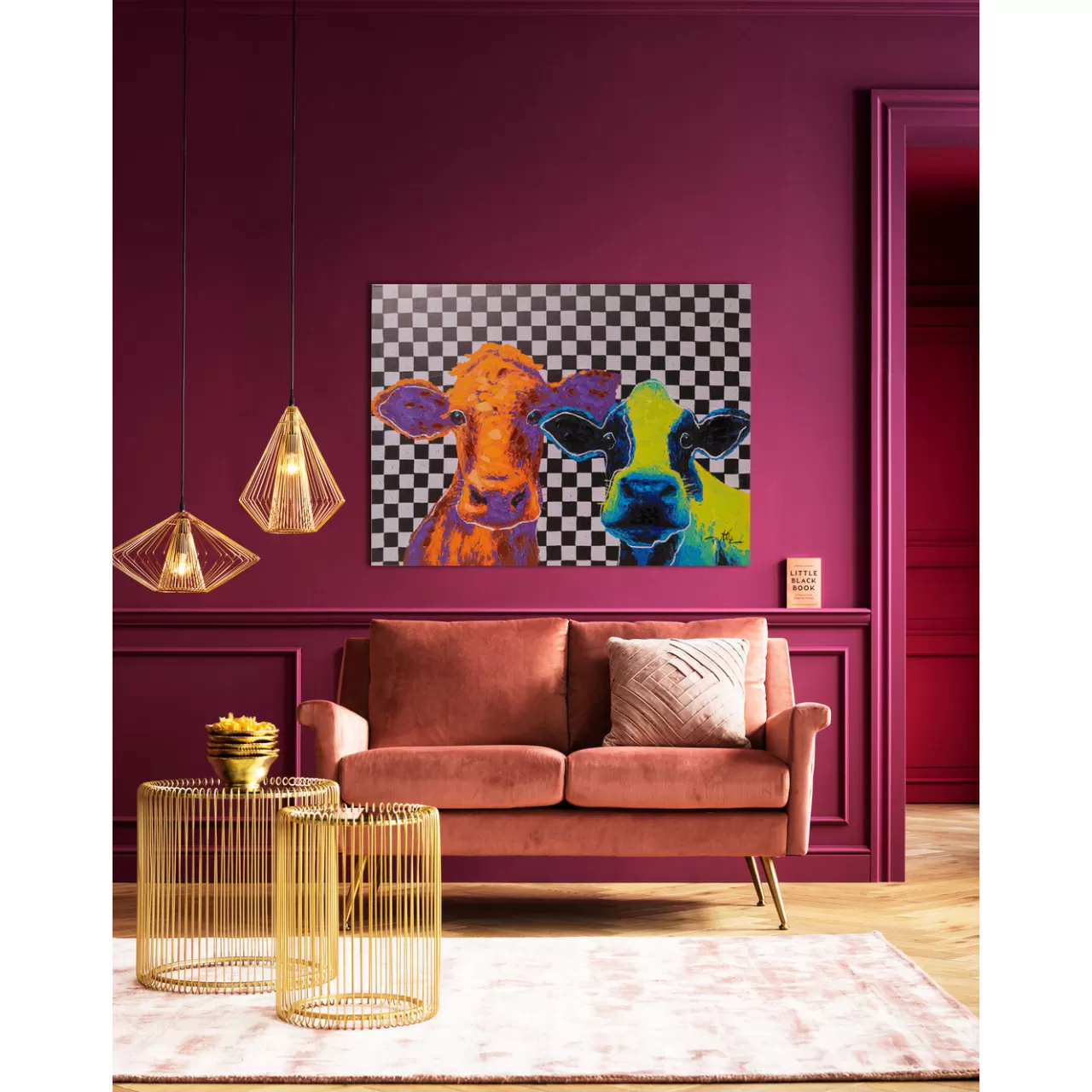 Tableau Sur Toile Colorful Cows 120X90Cm*KARE Design Cheap