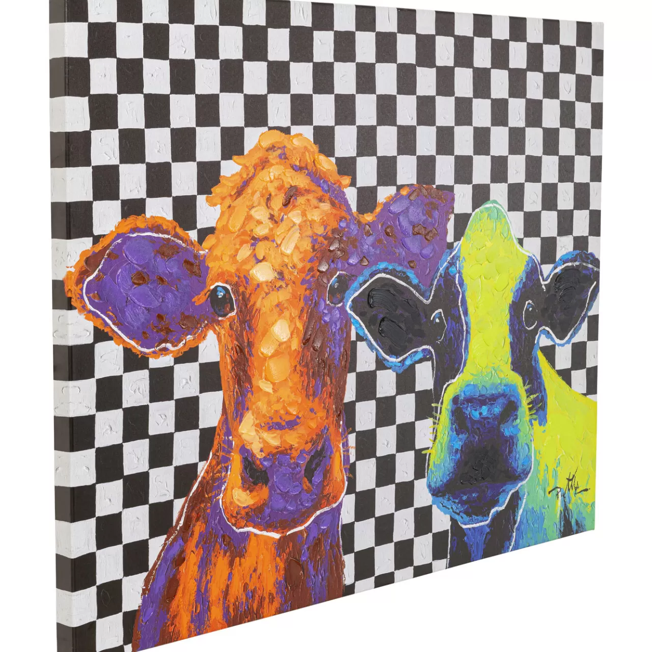 Tableau Sur Toile Colorful Cows 120X90Cm*KARE Design Cheap