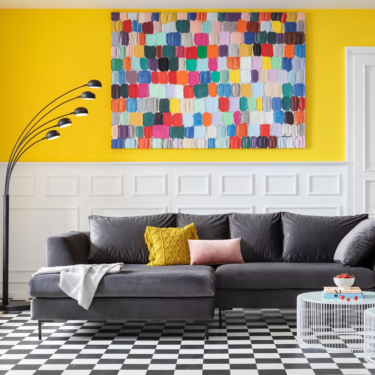 Tableau Touched Colorful Dots 200X140Cm*KARE Design Online
