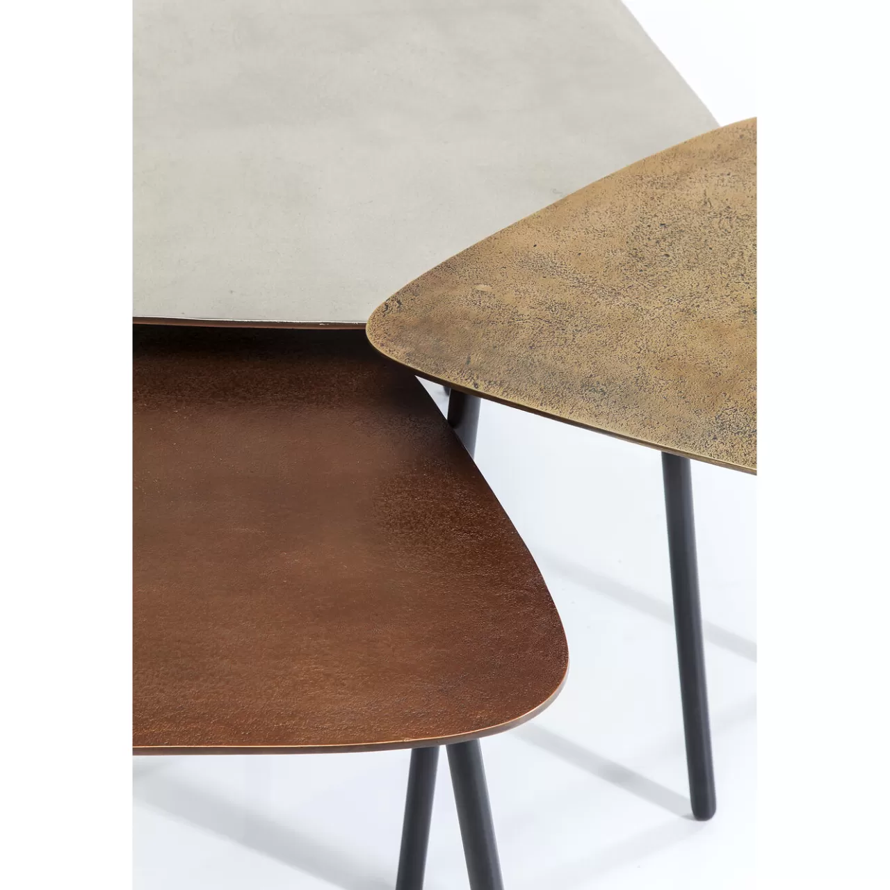 Tables Basses Loft Triangle Vintage (Set De 3)*KARE Design New