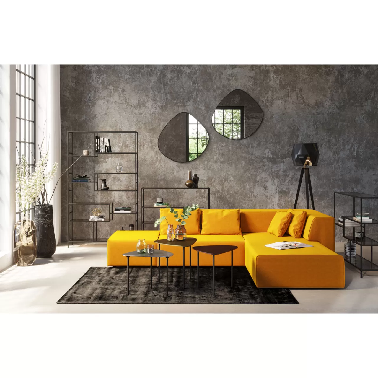 Tables Basses Loft Triangle Vintage (Set De 3)*KARE Design New