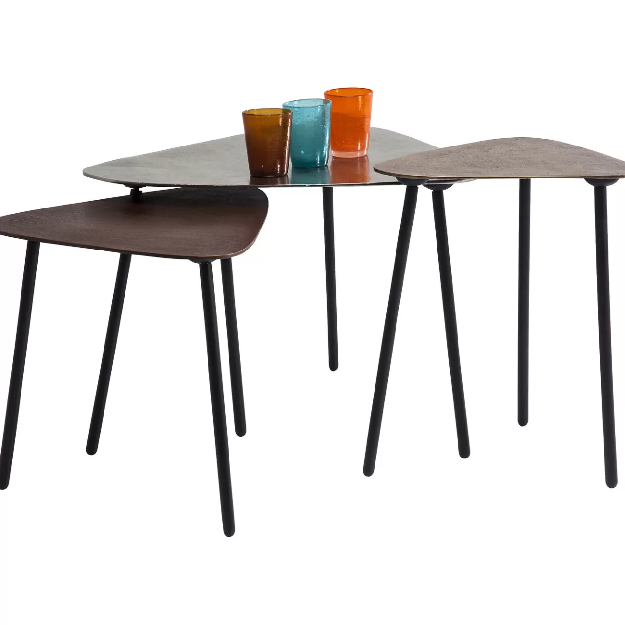 Tables Basses Loft Triangle Vintage (Set De 3)*KARE Design New