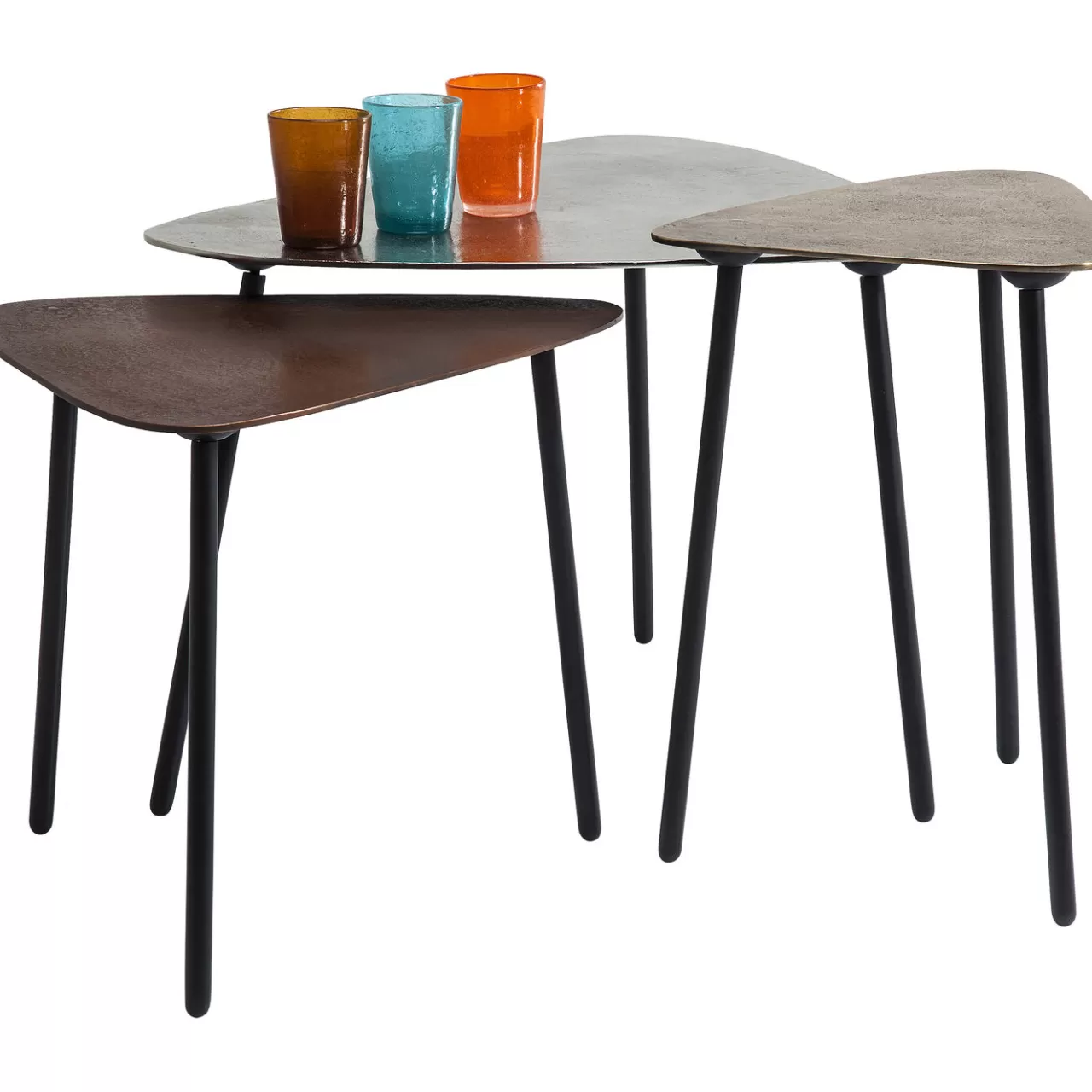 Tables Basses Loft Triangle Vintage (Set De 3)*KARE Design New