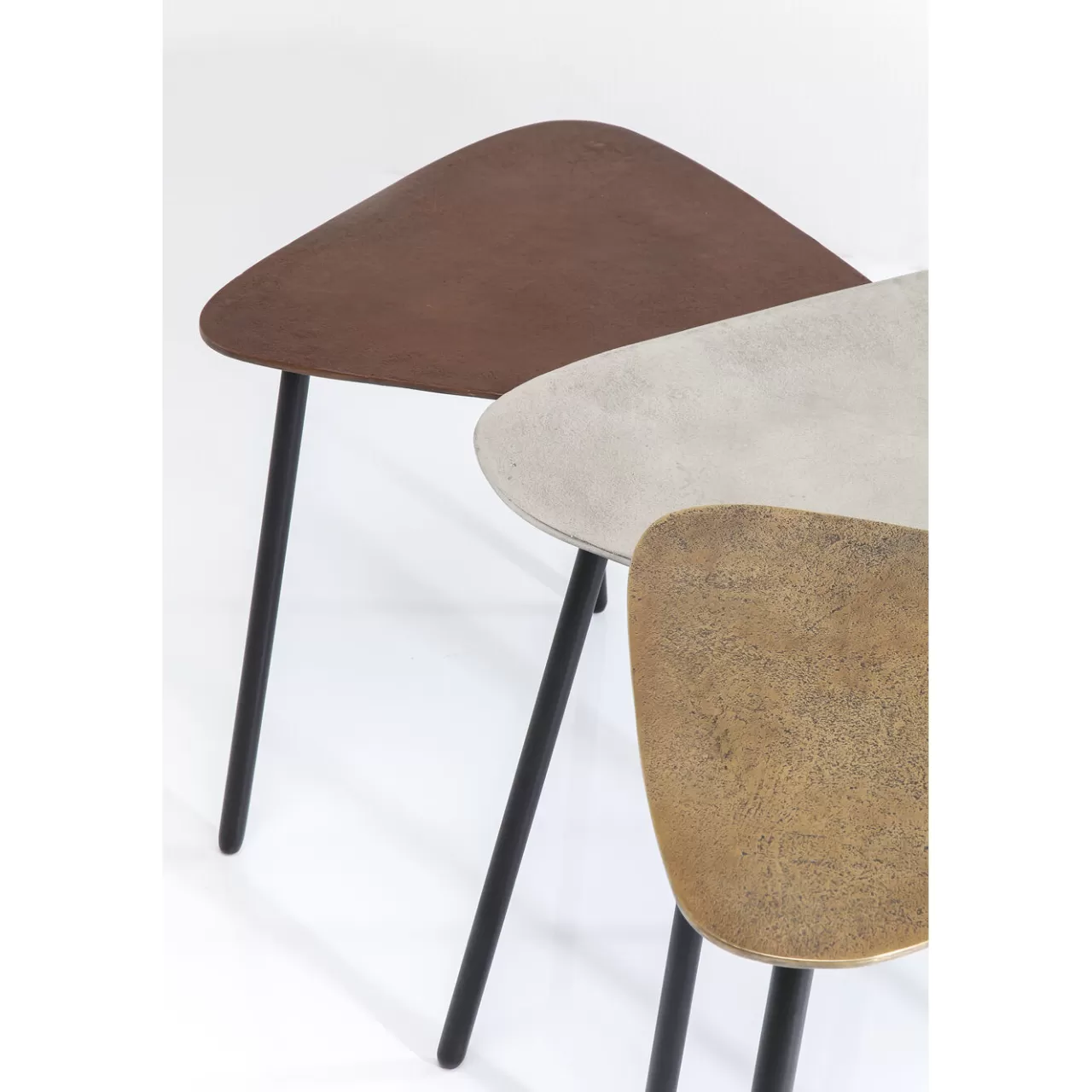 Tables Basses Loft Triangle Vintage (Set De 3)*KARE Design New
