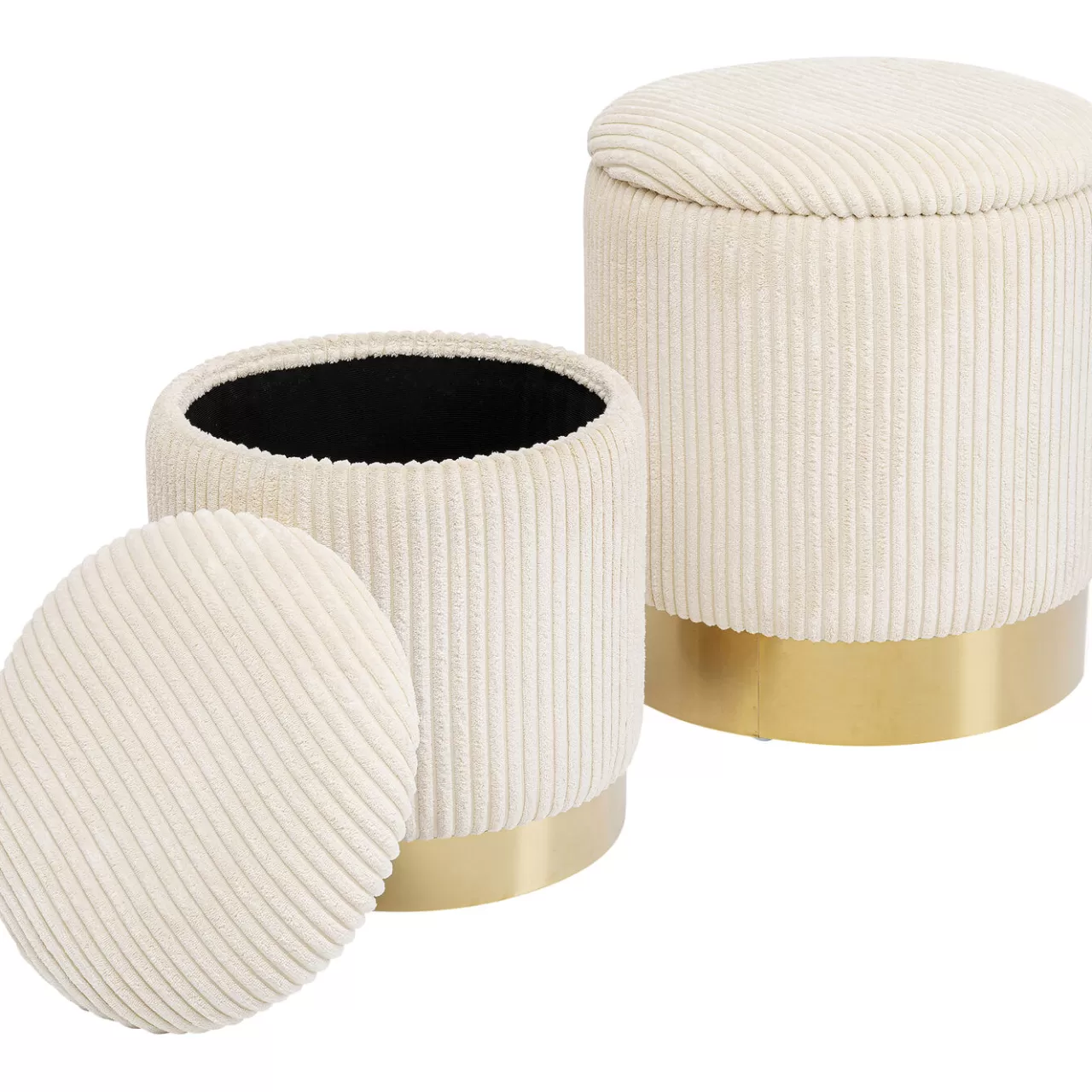 Tabouret Cherry Storage Cord Creme (2/Set)*KARE Design Outlet