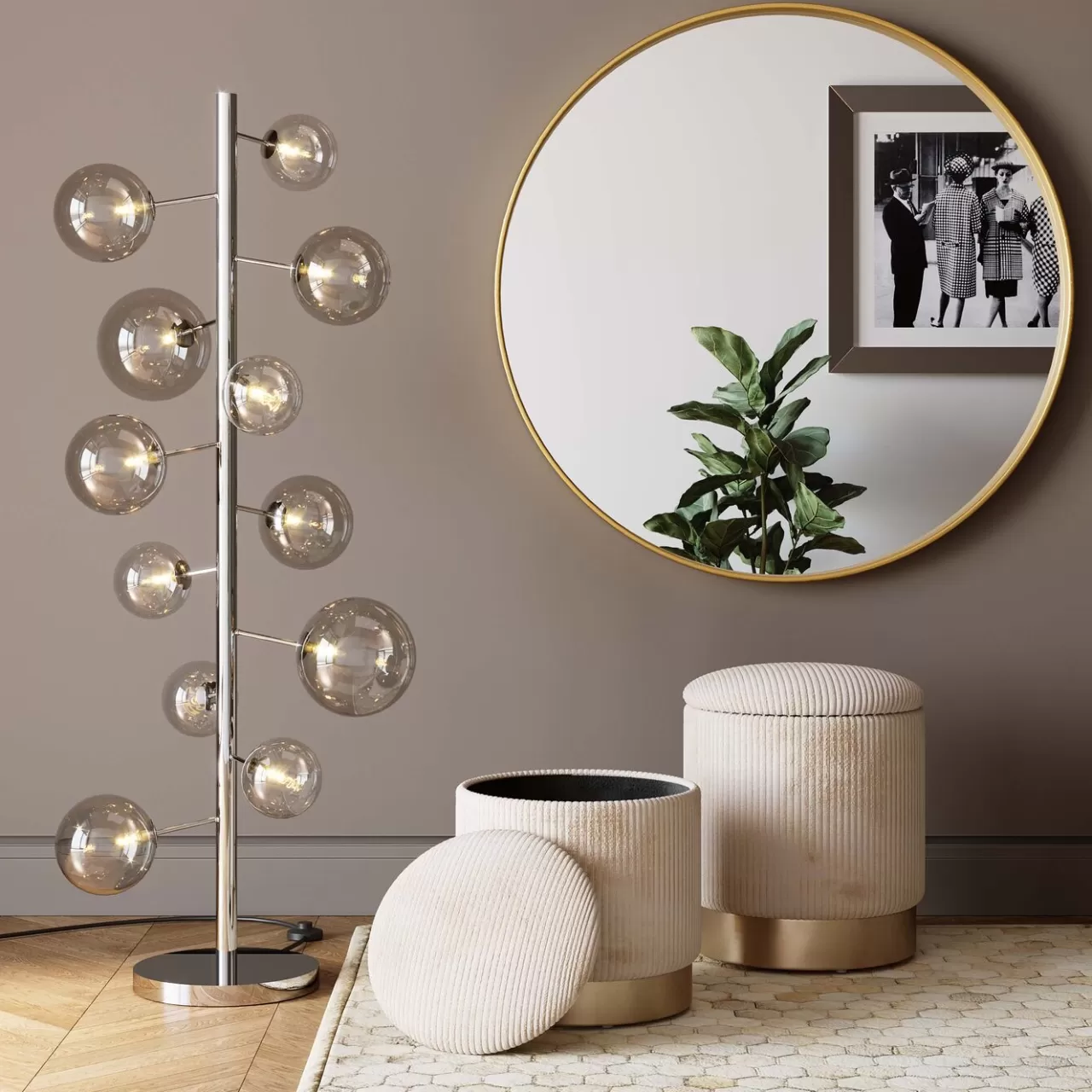 Tabouret Cherry Storage Cord Creme (2/Set)*KARE Design Outlet