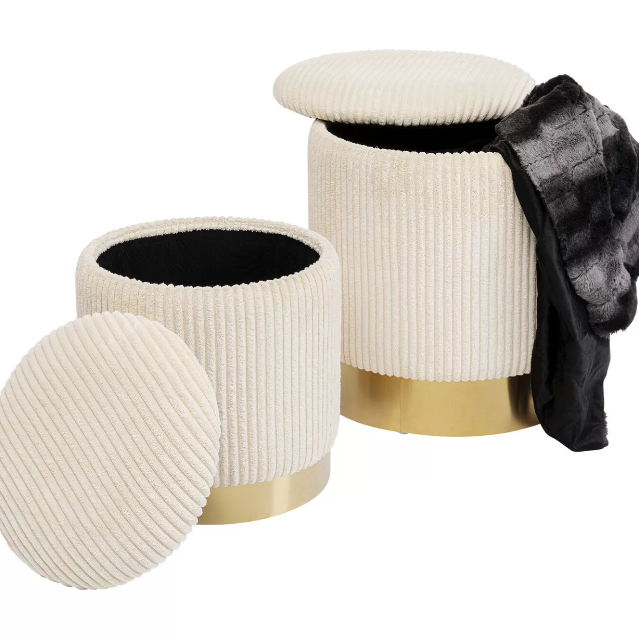Tabouret Cherry Storage Cord Creme (2/Set)*KARE Design Outlet